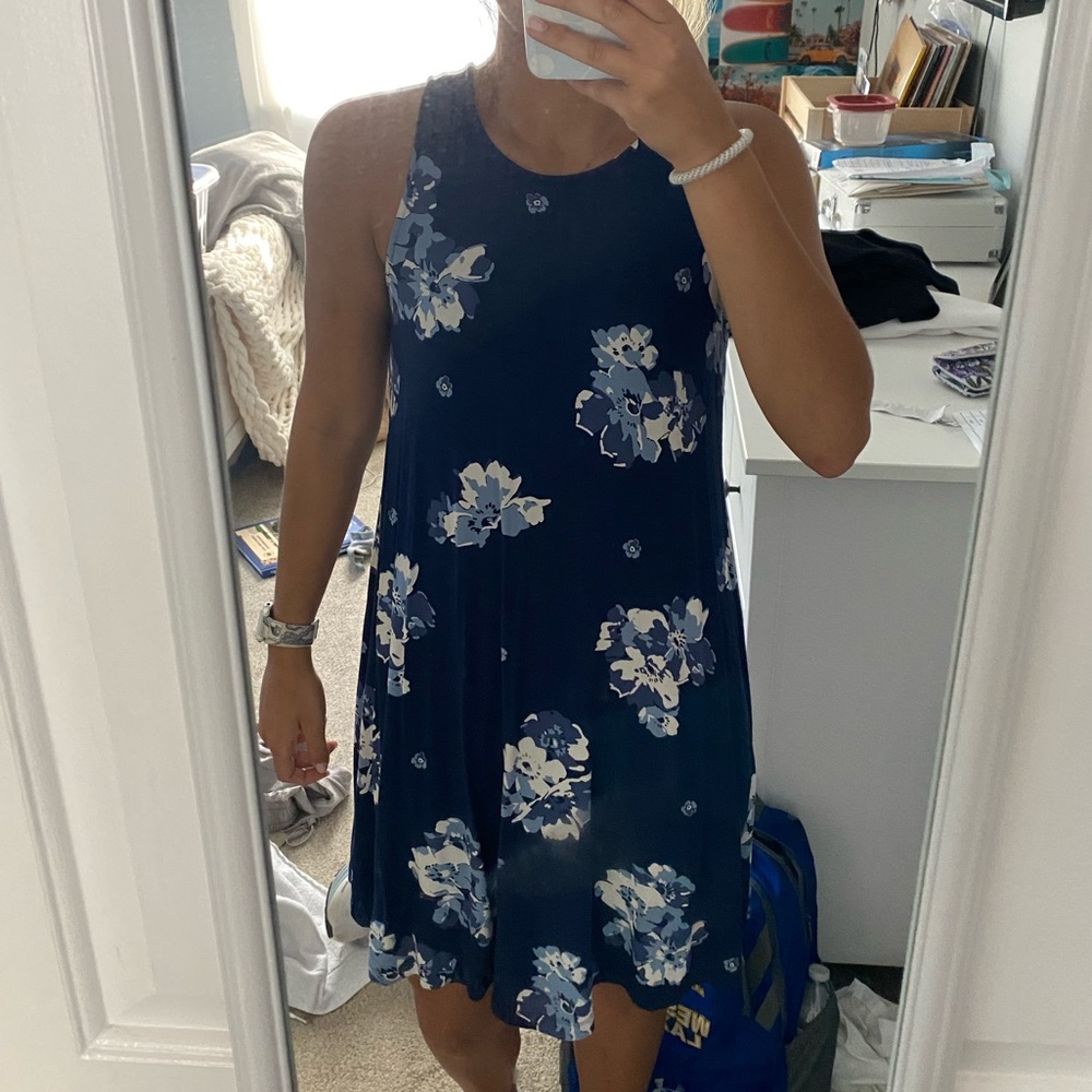navy flower print dress